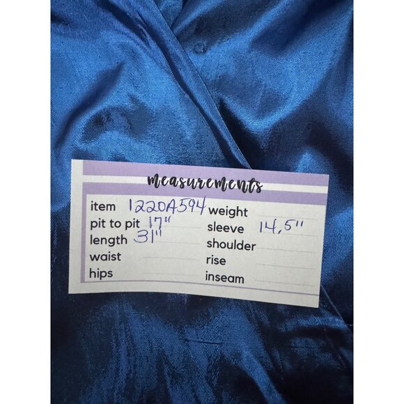 2/$30 ZARA Small Shiny Blue Puff Sleeve Wrap Dress - Picture 8 of 16